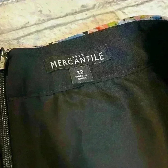 Women’s J Crew Mercantile Black Floral Above the Knee Skirt Size 12 - Picture 3 of 5